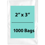 2X3 inches Clear Flat Poly Bags 1.25Mil Open Top (LDPE)