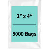 2X4 inches Clear Flat Poly Bags 1.25Mil Open Top (LDPE)