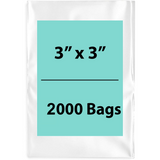 3X3 inches Clear Flat Poly Bags 1.25Mil Open Top (LDPE)