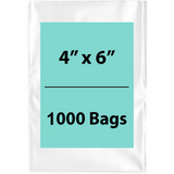 4X6 inches Clear Flat Poly Bags 1.25Mil Open Top (LDPE)