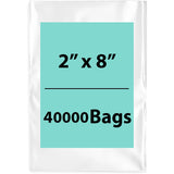 2X8 inches Clear Flat Poly Bags 1.5Mil Open Top (LDPE)