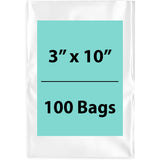 3X10 inches Clear Flat Poly Bags 1.5Mil Open Top (LDPE)