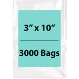 3X10 inches Clear Flat Poly Bags 1.5Mil Open Top (LDPE)