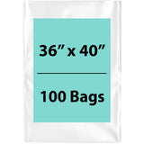 Clear Poly Bags 2Mil 36X40 Flat Open Top (LDPE)