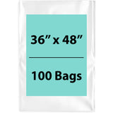 36X48 inches Clear Flat Poly Bags 1.5Mil Open Top (LDPE)