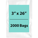 LDPE 4Mil Clear Poly Bags 3X26 inches 2000 Bags