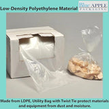 10X14 inches Utility Poly Bags with Twist Ties 0.5 mil HDPE