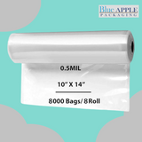 10X14 inches Utility Poly Bags with Twist Ties 0.5 mil HDPE