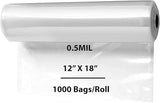 12X18 inches Utility Poly Bags with Twist Ties 0.5 mil HDPE