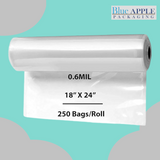 18X24 inches Utility Poly Bags with Twist Ties 0.6 mil HDPE