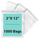 Resealable Plastic Bags 2 Mil 2X12 Lock Seal Zipper