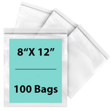 Resealable Plastic Bags 2 Mil 8X12 Lock Seal Zipper