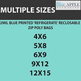 9X12 inches Refrigerator Bags (Printed) 2 Mil Zipper Reclosable for Pharmacy