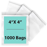 Reclosable Poly bags 4 mil 4" X 4" 1000 Bags