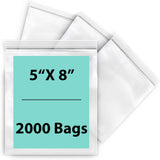 5X8 inches Reclosable Single Line Zipper Poly Bags 4 Mil (LDPE)