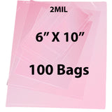 Pink Anti Static Bags 2 Mil 6" X 10" 100 Bags