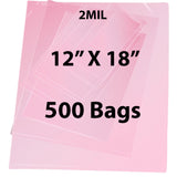 Pink Anti Static Bags 2 Mil 12" X 18" 500 Bags