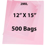 Pink Anti Static Bags 2 Mil 12" X 15" 500 Bags