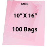 Anti Static Bags Flat 4 Mil 10 inch (width) X 16 inch (Height) Pack of 100 Bags
