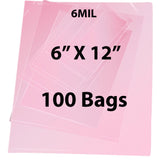 Anti Static Poly Bags 6 Mil 6 X 12 Inches Heavy Duty Plastic