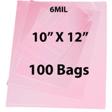 Pink Anti Static Bags 6 Mil 10" X 12" 100 Bags