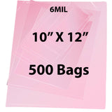 Pink Anti Static Bags 6 Mil 10" X 12" 500 Bags