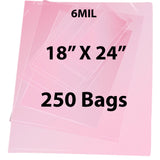 Anti Static Bags Flat 6 Mil Size 18 inch (width) X 24 inch (Height) Pack of 250 Bags