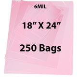 Pink Anti Static Bags 6 Mil 18" X 24" 250 Bags