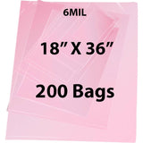 18X36 inches Pink Anti Static Bags 6 Mil Flat