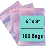 Pink Anti Static Zip lock bags 4 mil 6" X 8" 100 Bags