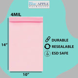 Pink Anti Static Zip lock bags 4 mil 10" X 14"    