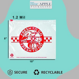 10X8 inches Deli Bags Slide Seal Printed Fresh To Go Red 1.2 Mil LDPE