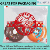 10X8 inches Deli Bags Slide Seal Printed Fresh To Go Red 1.2 Mil LDPE