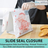 10X8 inches Deli Bags Slide Seal Printed Fresh To Go Red 1.2 Mil LDPE