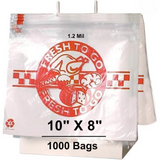 10X8 inches Deli Bags Slide Seal Printed Fresh To Go Red 1.2 Mil LDPE