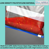 9X12 inches Slide Seal Bags No Leak w/ White Block 1.75 Mil LDPE