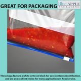 9X12 inches Slide Seal Bags No Leak w/ White Block 1.75 Mil LDPE