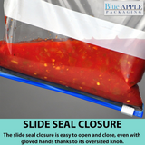 9X12 inches Slide Seal Bags No Leak w/ White Block 1.75 Mil LDPE
