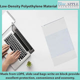 9X12 inches Resealable Poly Bags Slide Seal With write on Block 2.75 Mil (LDPE)