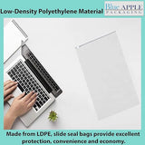 9X12 inches Resealable Poly Bags With Slide Seal 2.75 Mil (LDPE)