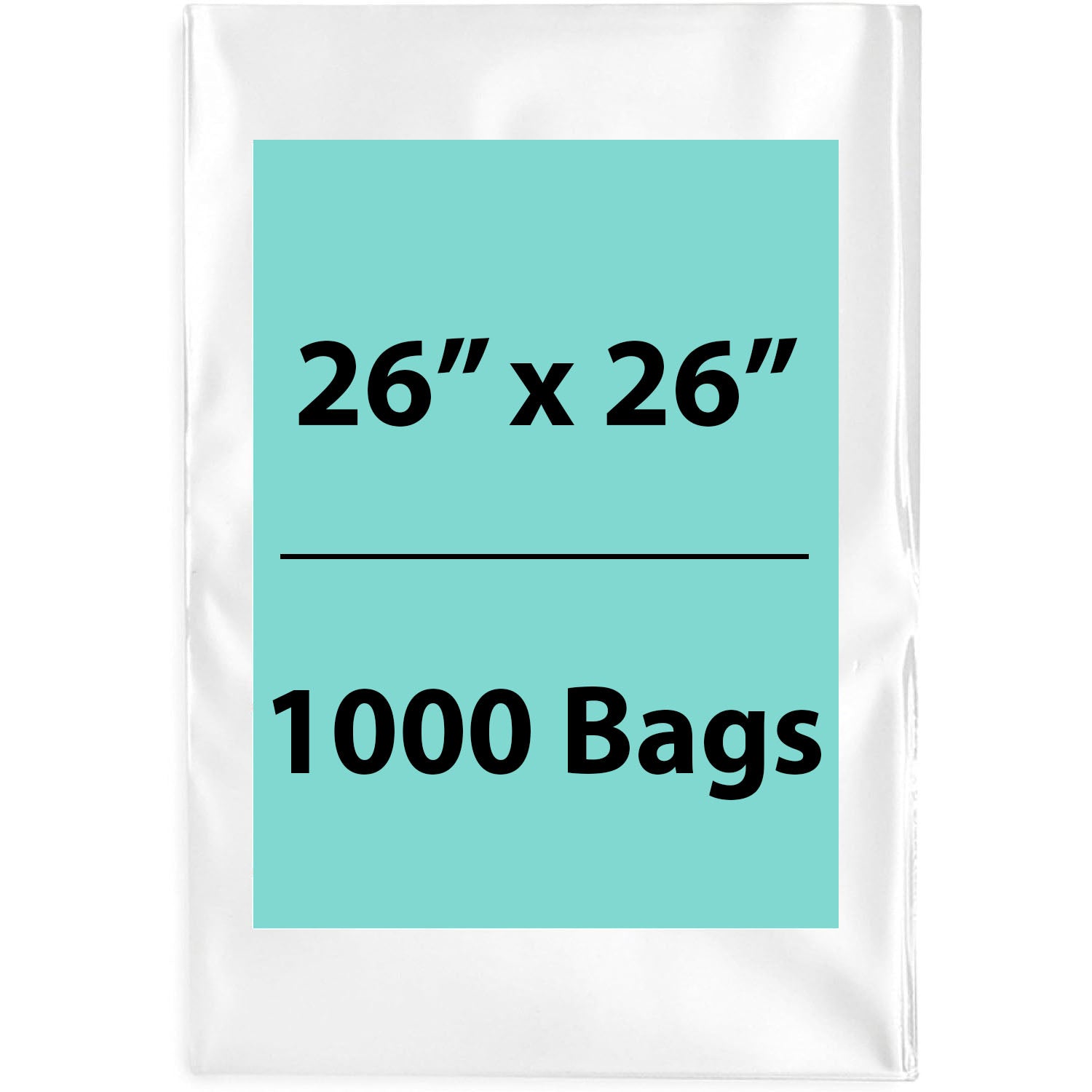 Clear Poly Bags 1Mil 26X26 Flat Open Top (LDPE)