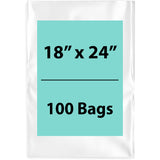 Clear Poly Bags 6Mil 18X24 Flat Open Top (LDPE)