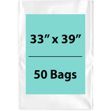 33X39 inches Clear Flat Poly Bags 1Mil Open Top (LDPE)