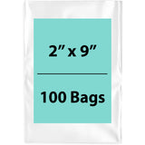 2X9 inches Clear Flat Poly Bags 4Mil Open Top (LDPE)