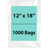 Clear poly bags flat 1.25 Mil 12 inch(width) X 18 inch(Height) Pack of 1000 Bags