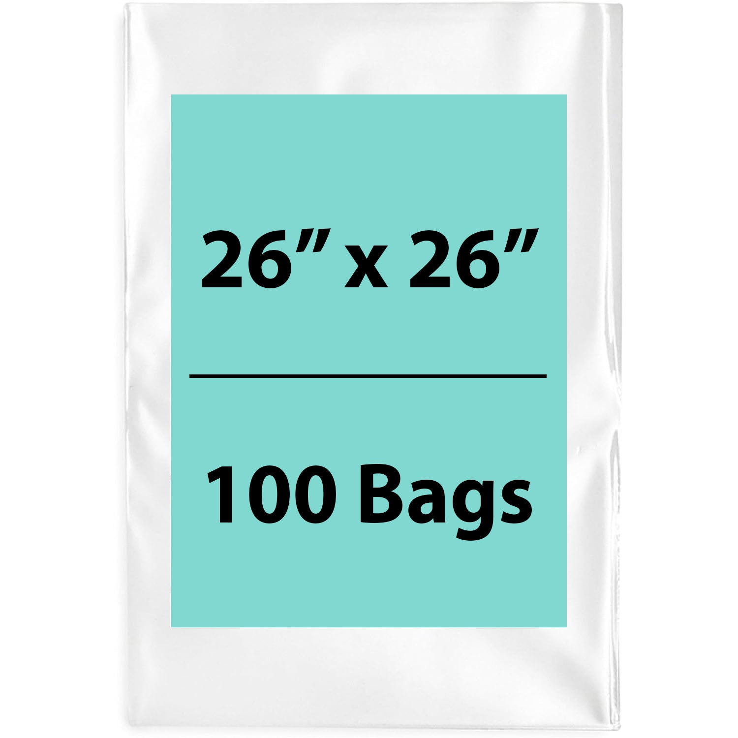 Clear Poly Bags 1Mil 26X26 Flat Open Top (LDPE)