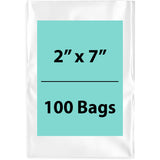 2X7 inches Clear Flat Poly Bags 4Mil Open Top (LDPE)