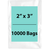 Clear Poly bags 1.25 Mil 2 inch (width) X 3 inch (Height)  pack of 10000 Bags