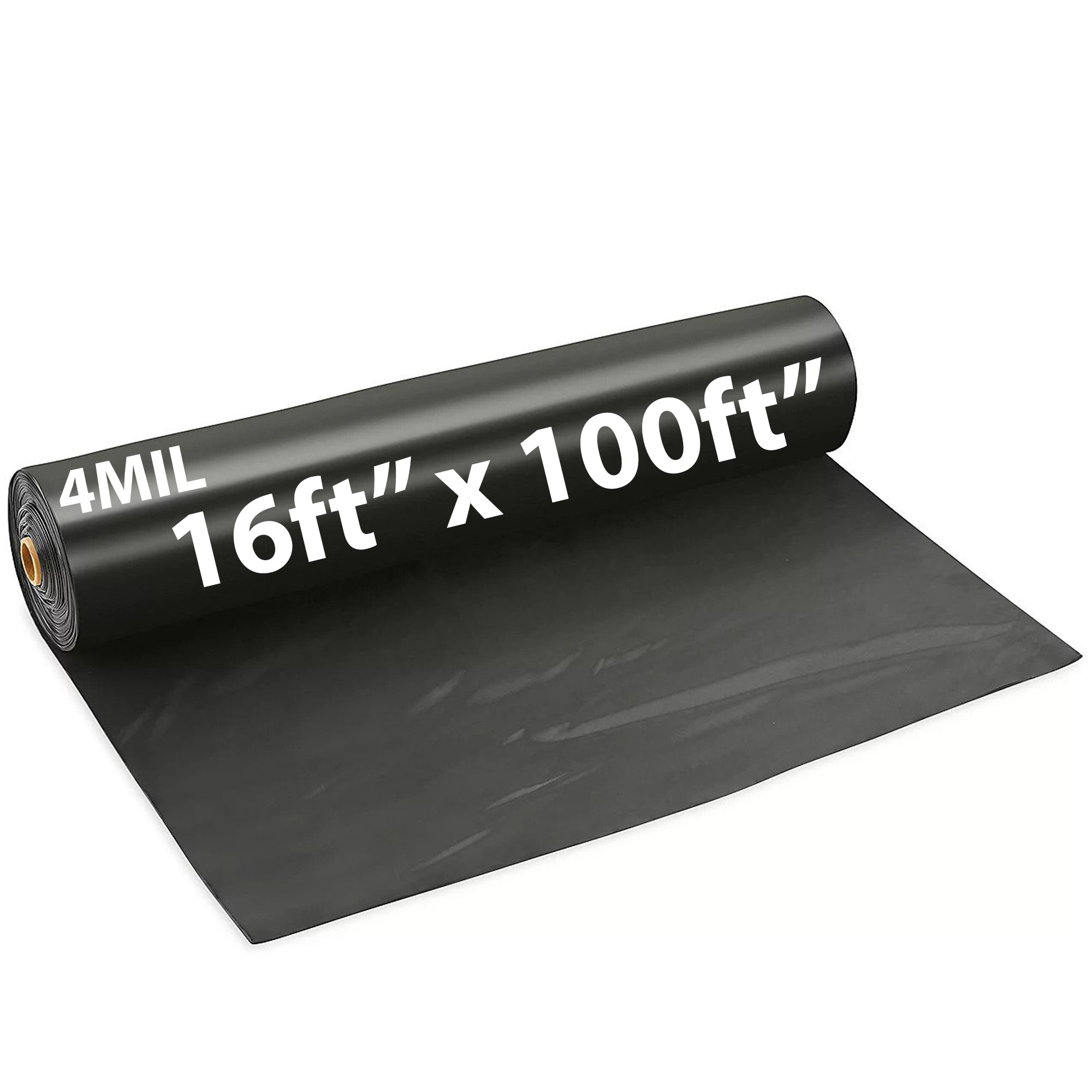 Black Poly Sheeting Tarp 4 Mil 16ftx100ft Thick Frosted Plastic Tarp