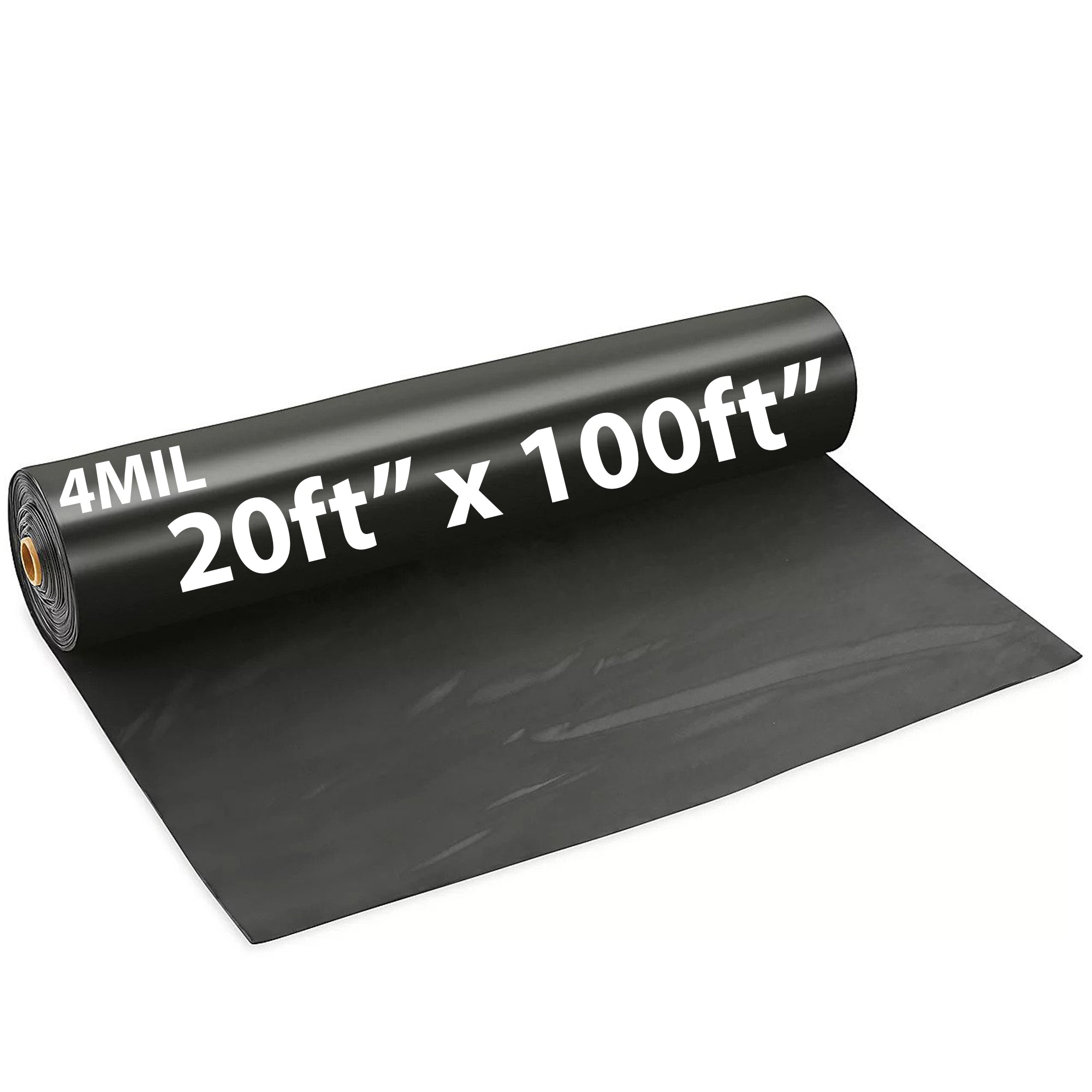 Black Poly Sheeting Tarp 4 Mil 20ftx100ft Thick Frosted Plastic Tarp